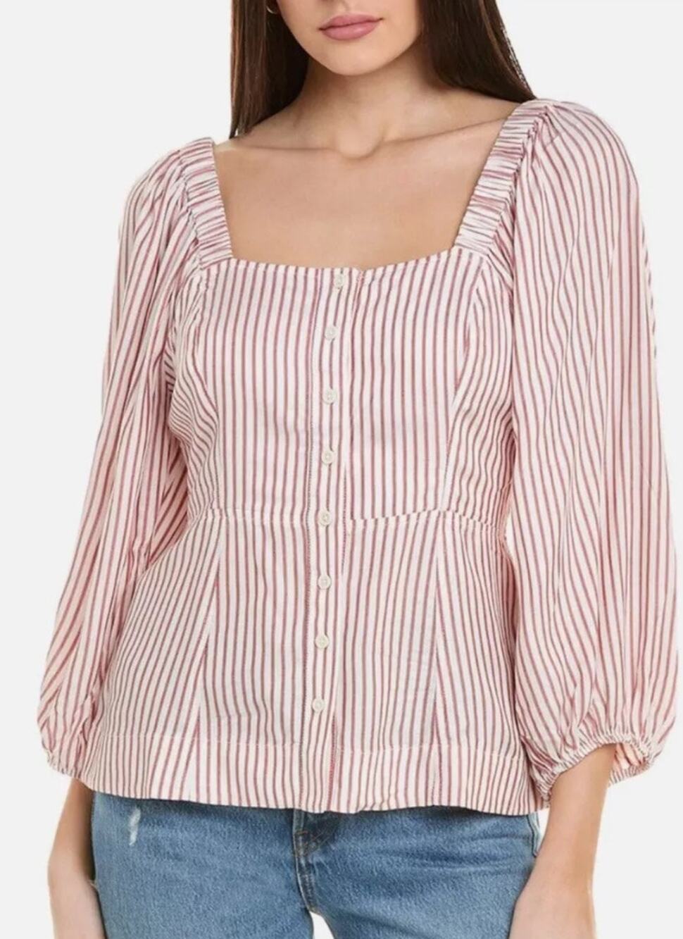 Cabi Festive Stripe Carnival Top sz M